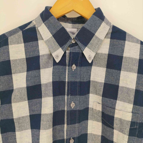 ブルックスブラザーズ BROOKS BROTHERS REGENT FIT ブロックチェック コットンリネン ボタンダウンシャツ メンズ import:M
