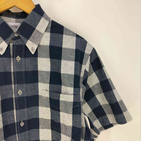 ブルックスブラザーズ BROOKS BROTHERS REGENT FIT ブロックチェック コットンリネン ボタンダウンシャツ メンズ import:M