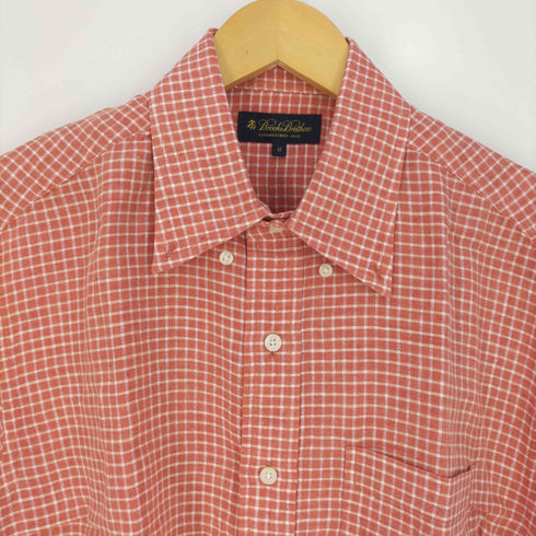 ブルックスブラザーズ BROOKS BROTHERS チェックボタンダウンリネンシャツ メンズ import:M