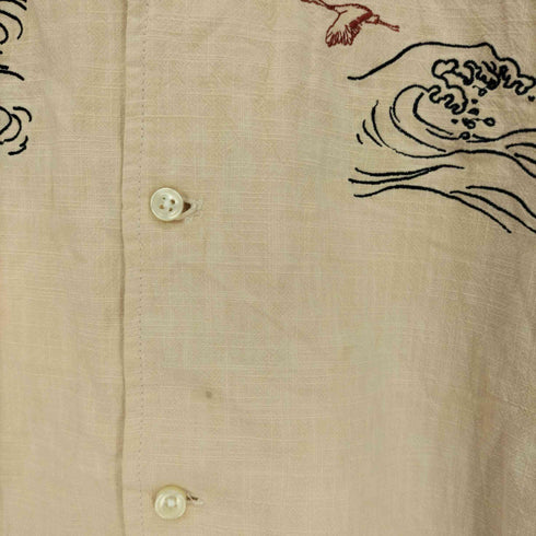 ウエスタン切替 スカジャン刺繍 オープンカラー シャツ メンズ JPN:L