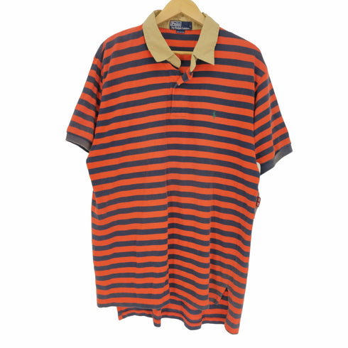 ポロバイラルフローレン Polo by RALPH LAUREN ポニー刺繍 ボーダー S/S ポロシャツ メンズ import:XL
