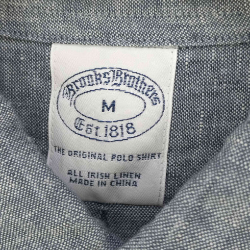 ブルックスブラザーズ BROOKS BROTHERS THE ORIGINAL POLO SHIRT リネンシャンブレー ボタンダウンシャツ メンズ import:M