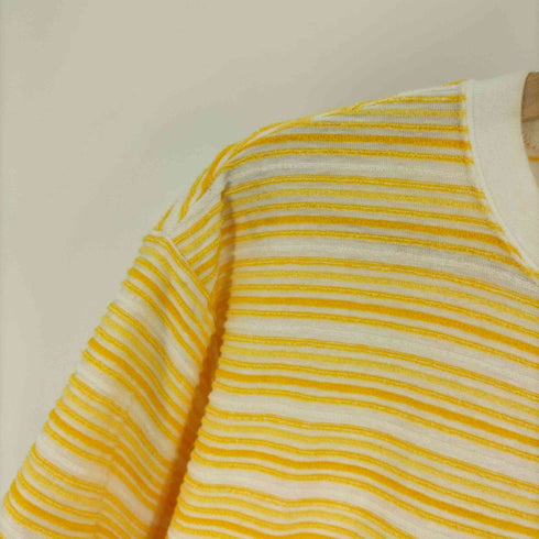 プーマ PUMA ロゴ刺繍 パイル ボーダー S/S Tシャツ ヒットユニオン メンズ import:L