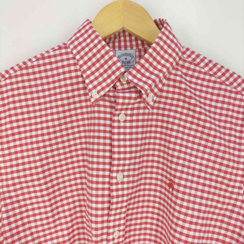 ブルックスブラザーズ BROOKS BROTHERS THE ORIGINAL POLO SHIRT REGULAR ロゴ刺繍 ギンガムチェックボタンダウンシャツ メンズ import:M