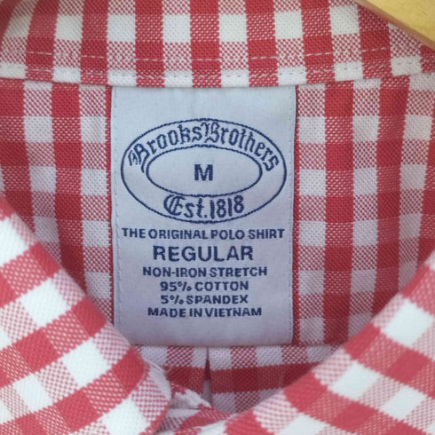 ブルックスブラザーズ BROOKS BROTHERS THE ORIGINAL POLO SHIRT REGULAR ロゴ刺繍 ギンガムチェックボタンダウンシャツ メンズ import:M