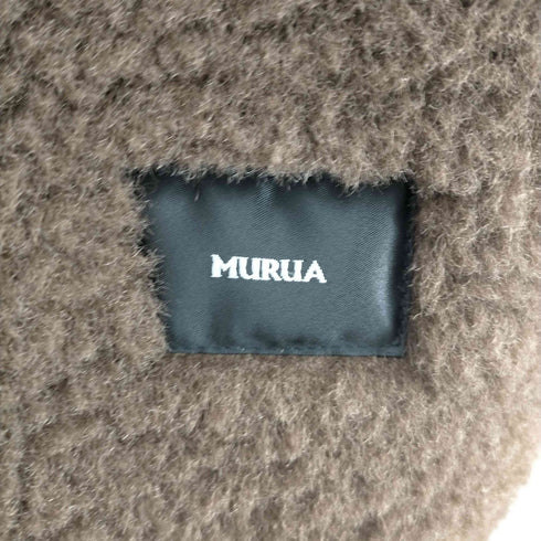 ムルーア MURUA 21AW ルーズフェイクムートン ジャケット アウター ジップアップ 1 茶 ブラウン ベージュ レディース JPN:1