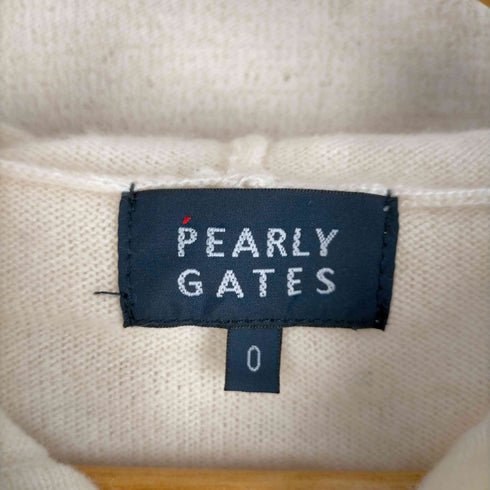 パーリーゲイツ PEARLY GATES カシミヤ100% ロゴ刺繍 パーカー レディース JPN:0