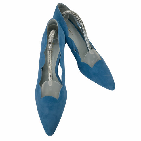 トッカ TOCCA スカラップパンプス SCALLOP PUMPS ハイヒール チャンキーヒール ポインテッドトゥ レディース JPN:24