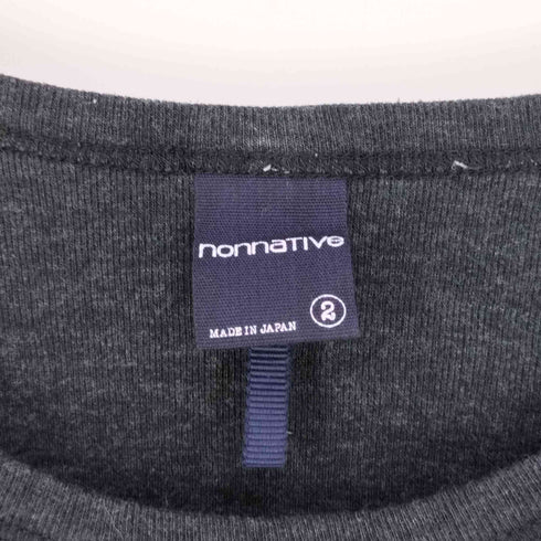 ノンネイティブ nonnative 七分袖 リネンブレンド コットンポリ Uネックカットソー メンズ JPN:2