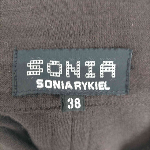 SONIA SONIA RYKIEL セットアップ 上下 ジャケット ステンカラー フレアスカート ひざ丈 ウール ストレッチ 38 茶 ブラウン レディース 38