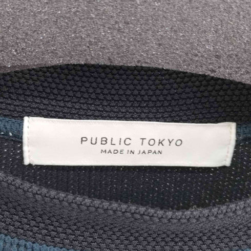 パブリックトウキョウ PUBLIC TOKYO ステッチデザイン鹿の子クルーネックトップス メンズ FREE
