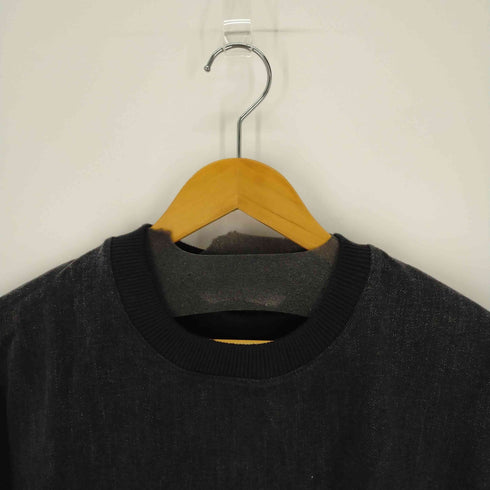 ザラ ZARA CROPPED DENIM TEE 切りっぱなし デニム半袖シャツ メンズ import:M