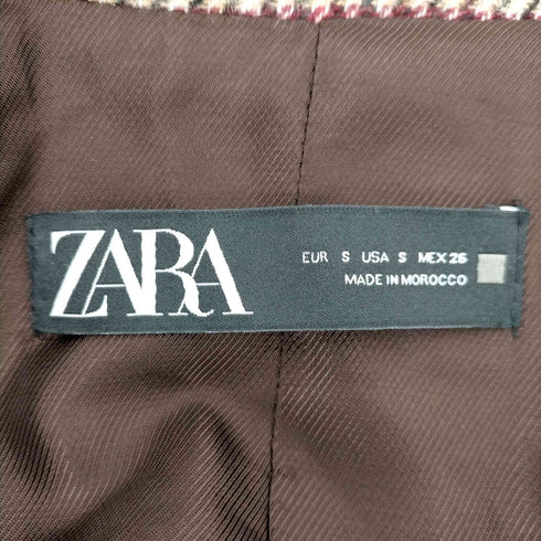 ザラ ZARA 千鳥格子 ウール混チェスターコート レディース import:S