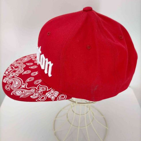 6パネル ツバ総柄 COMPTON 刺繍 スナップバック ベースボールキャップ メンズ