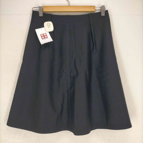 マッキントッシュフィロソフィー MACKINTOSH PHILOSOPHY ボタン付ウールスカート ひざ丈 フレア 38 紺 ネイビー レディース JPN:38