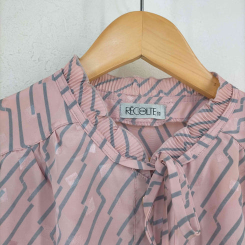 RECOLTE 80s 総柄ポリサテン ボウタイブラウス レディース JPN:11号