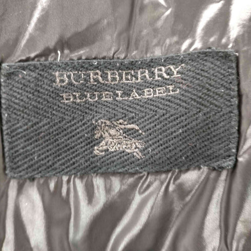 バーバリーブルーレーベル BURBERRY BLUE LABEL 中綿ベスト リバーシブル ボア ジップアップ ロゴ刺繍 レディース