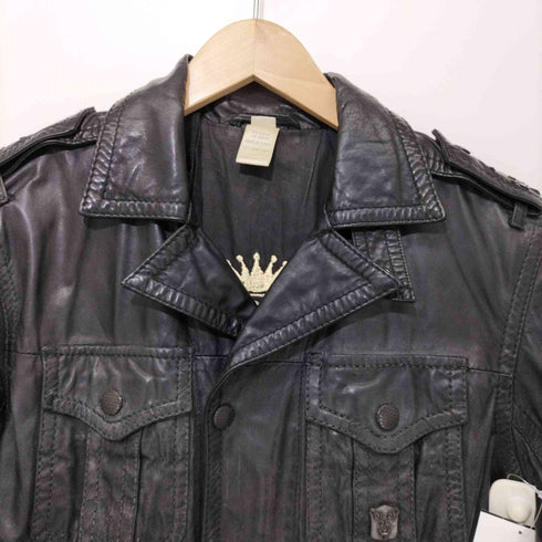 ディーゼル DIESEL ジップアップ カウレザージャケット メンズ JPN:S