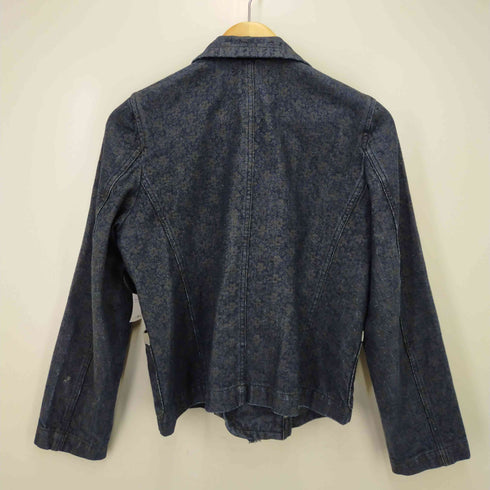 ローブドシャンブルコムデギャルソン robe de chambre COMME des GARCONS シングル フリルデザイン 総柄デニムテーラードジャケット レディース JPN:M