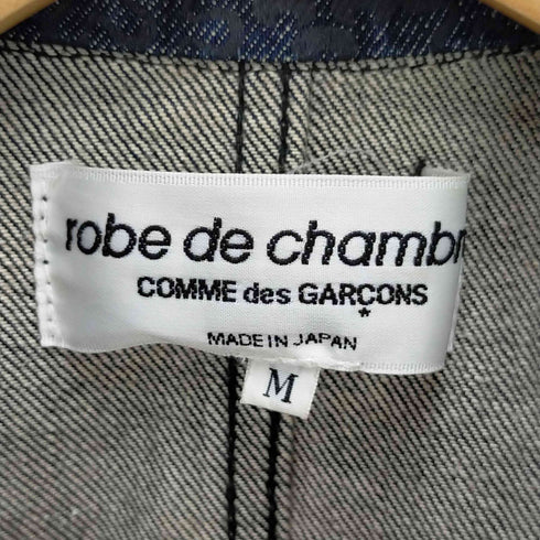 ローブドシャンブルコムデギャルソン robe de chambre COMME des GARCONS シングル フリルデザイン 総柄デニムテーラードジャケット レディース JPN:M