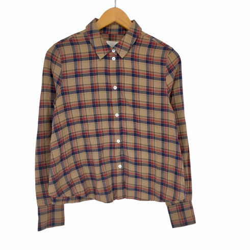 ボーイバイバンドオブアウトサイダーズ Boy. by Band of Outsiders チェック柄長袖シャツ 前開き 1 キャメル 青 赤 メンズ JPN:1