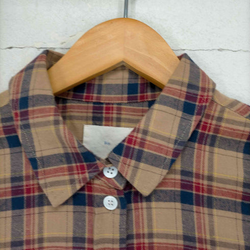ボーイバイバンドオブアウトサイダーズ Boy. by Band of Outsiders チェック柄長袖シャツ 前開き 1 キャメル 青 赤 メンズ JPN:1