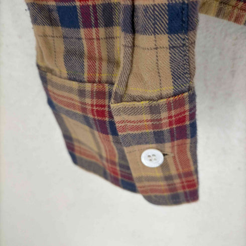 ボーイバイバンドオブアウトサイダーズ Boy. by Band of Outsiders チェック柄長袖シャツ 前開き 1 キャメル 青 赤 メンズ JPN:1
