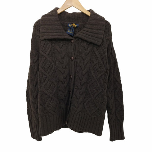 ブルックスブラザーズ BROOKS BROTHERS アンゴラ混 ビッグカラー ケーブルニットカーディガン レディース JPN:L