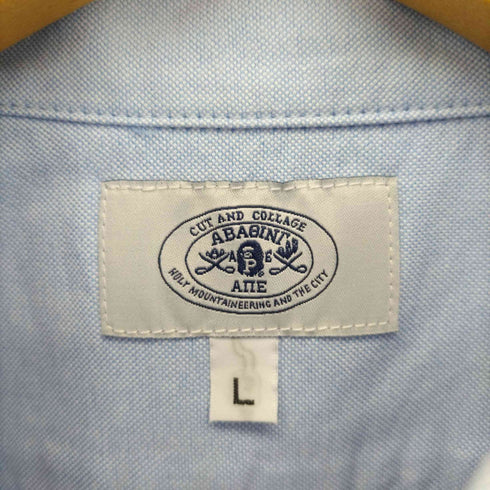 アベイシングエイプ A BATHING APE チェック 切替 エイプヘッド刺繍 S/S オックスフォード B.D シャツ メンズ JPN:L