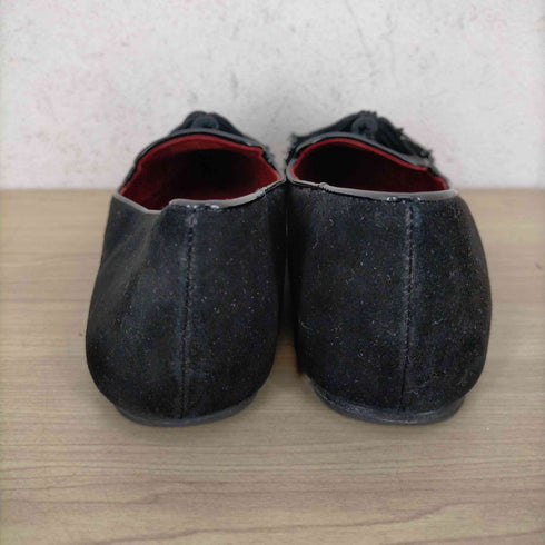 ケイトスペード Kate spade Adore Flats パンプス フラットシューズ ポインテッドトゥ タッセル フェイクスエード 5.5 22cm 黒 ブラック レディース JPN:22