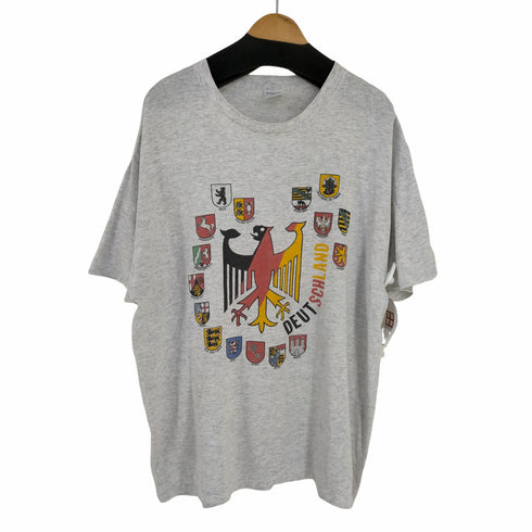 デルタ DELTA USA製 シングルステッチ deutschland プリント tシャツ 霜降りグレー メンズ import:XL