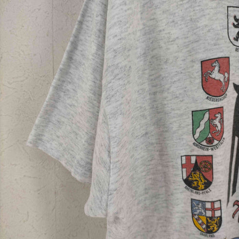 デルタ DELTA USA製 シングルステッチ deutschland プリント tシャツ 霜降りグレー メンズ import:XL
