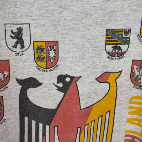デルタ DELTA USA製 シングルステッチ deutschland プリント tシャツ 霜降りグレー メンズ import:XL
