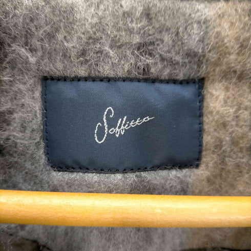ソフィット Soffitto ソフィットフェイクレザーカラーラグランチェックコート レディース