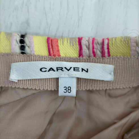 カルヴェン CARVEN ミニ スカート 台形 ボーダー 総柄 レディース EUR:38