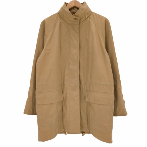 アクアスキュータム AQUASCUTUM スタンドカラーコート ミドル丈 ジップアップ フード レディース JPN:M