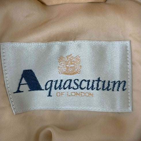 アクアスキュータム AQUASCUTUM スタンドカラーコート ミドル丈 ジップアップ フード レディース JPN:M