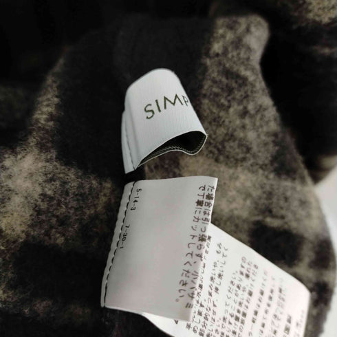シンプリシテェ SIMPLICITE ライトニットガウンコート チェック アウター ロング レディース