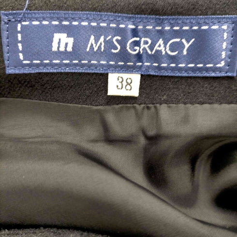 エムズグレイシー M’s GRACY 裾フリル フレアスカート 膝丈 花モチーフ レディース JPN:38