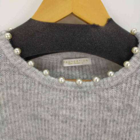 プロポーションバイボディードレッシング PROPORTION BODY DRESSING ラウンドネック片畦パールニットプルオーバー セーター 長袖 レディース FREE