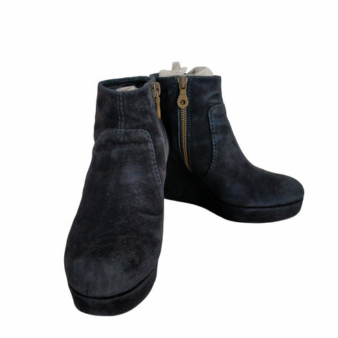 バーバリーブルーレーベル BURBERRY BLUE LABEL ウエッジソール スエードショート ブーツ レディース JPN:21