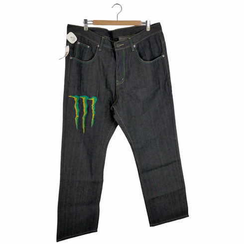 MONSTER ロゴ刺繍カラーステッチデニムパンツ メンズ