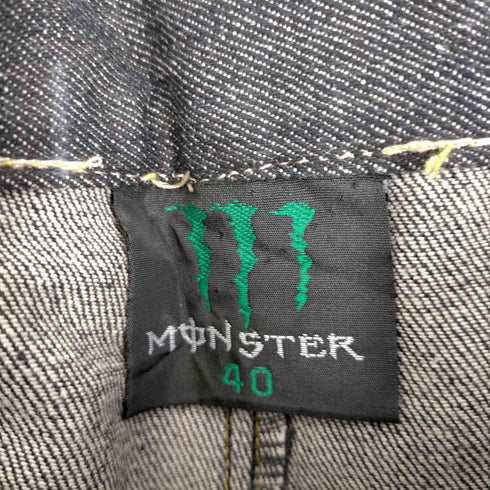 MONSTER ロゴ刺繍カラーステッチデニムパンツ メンズ