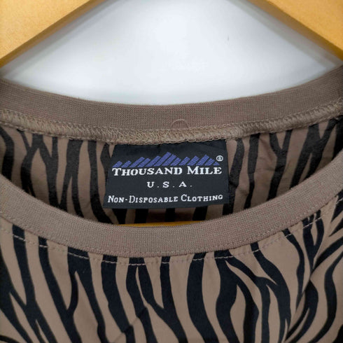 サウザンドマイル THOUSAND MILE ゼブラ柄ウエストベルトワンピース レディース F