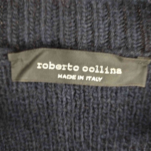 ロベルトコリーナ ROBERTO COLLINA ウール 長袖 ニット セーター 長袖 紺 レディース