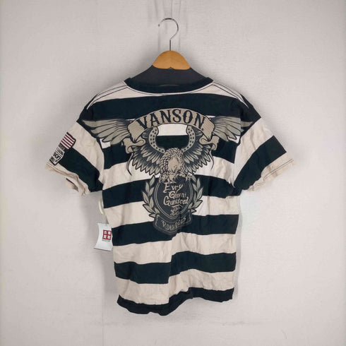 バンソン VANSON 刺繍デザインボーダーカットソー メンズ JPN:L