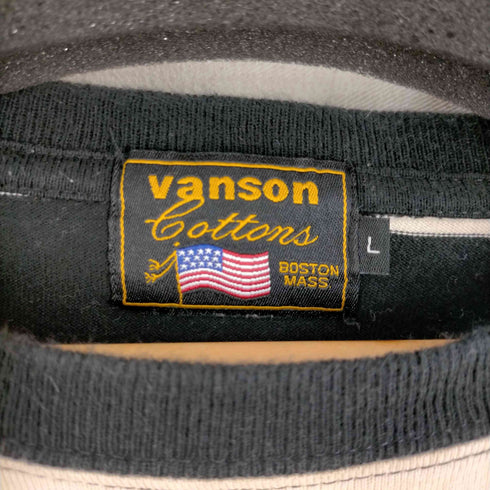 バンソン VANSON 刺繍デザインボーダーカットソー メンズ JPN:L