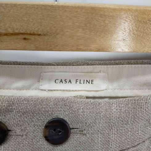 カーサフライン CASA FLINE ヘビーリネンストレートパンツ センターシーム レディース 0