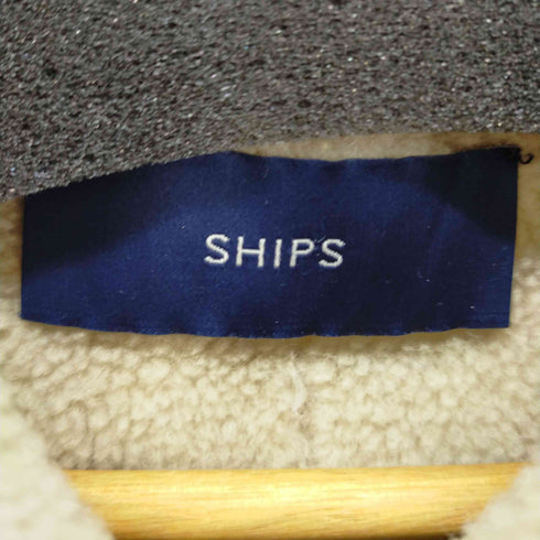 シップス SHIPS フェイクムートンコート アウター ロング フェイクスエード 裏ボア レディース 38