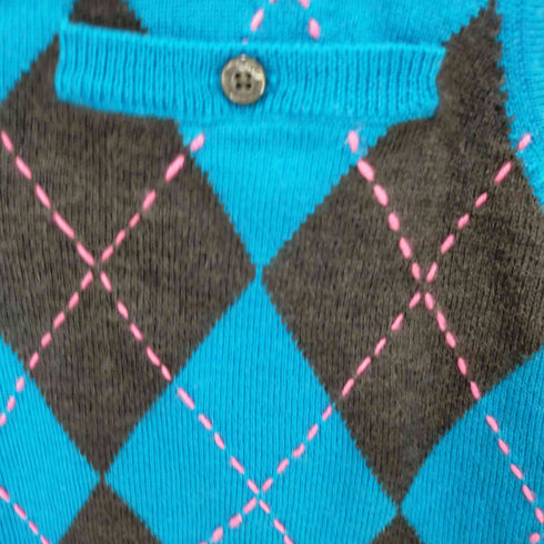 バーバリーブラックレーベル BURBERRY BLACK LABEL フェルト アーガイル ニットベスト メンズ JPN:2